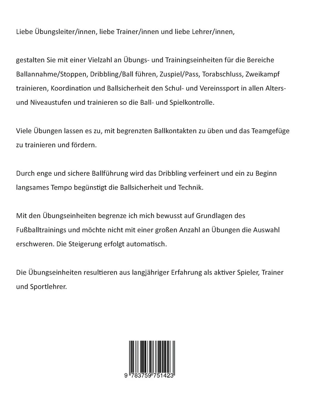 Rückseite: 9783759751423 | Fußball | Frank Mühlbauer | Taschenbuch | 76 S. | Deutsch | 2024