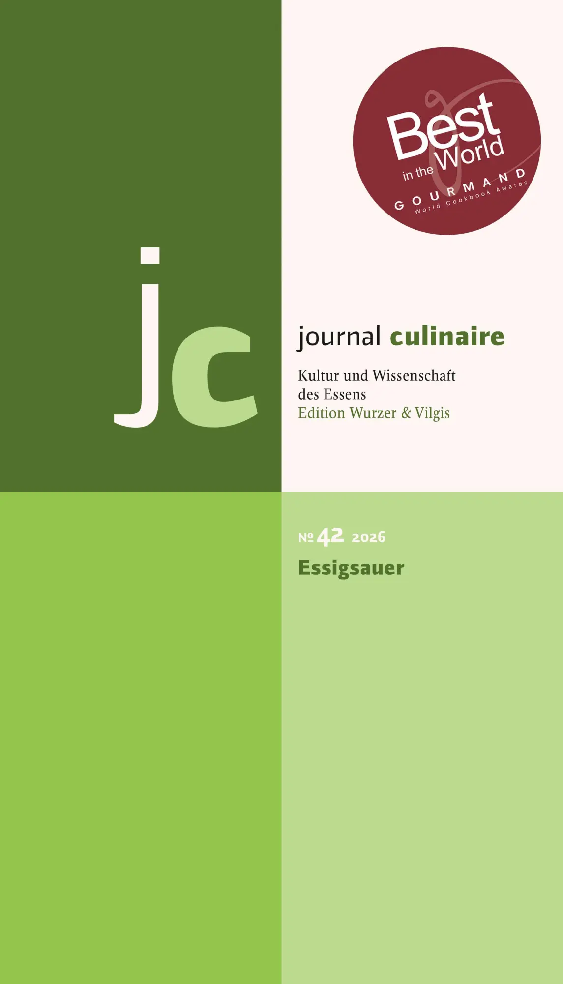 Cover: 9783941121423 | journal culinaire. Kultur und Wissenschaft des Essens | Wurzer-Berger