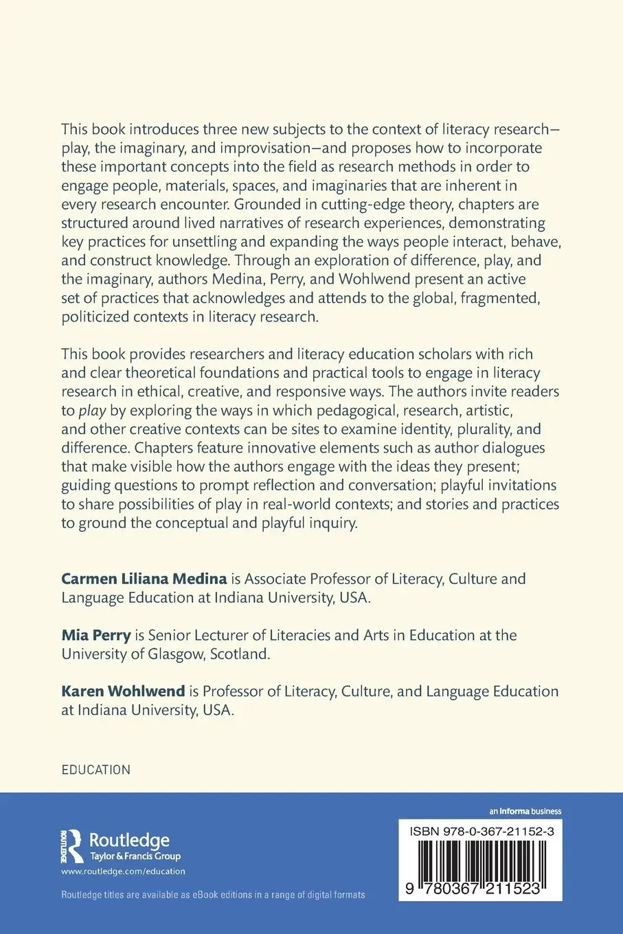 Rückseite: 9780367211523 | Playful Methods | Engaging the Unexpected in Literacy Research | Buch