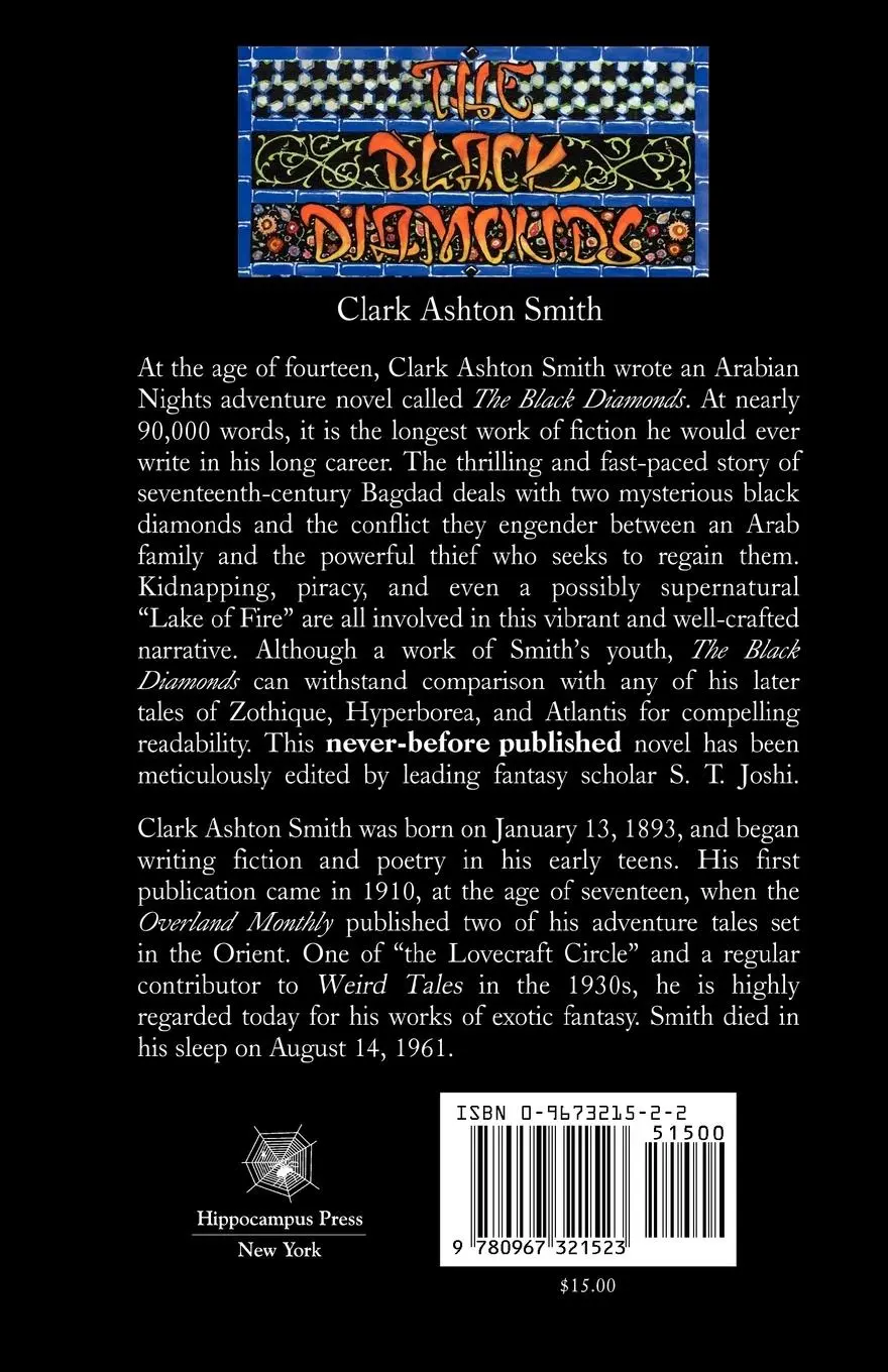 Rückseite: 9780967321523 | The Black Diamonds | Clark Ashton Smith | Taschenbuch | Englisch