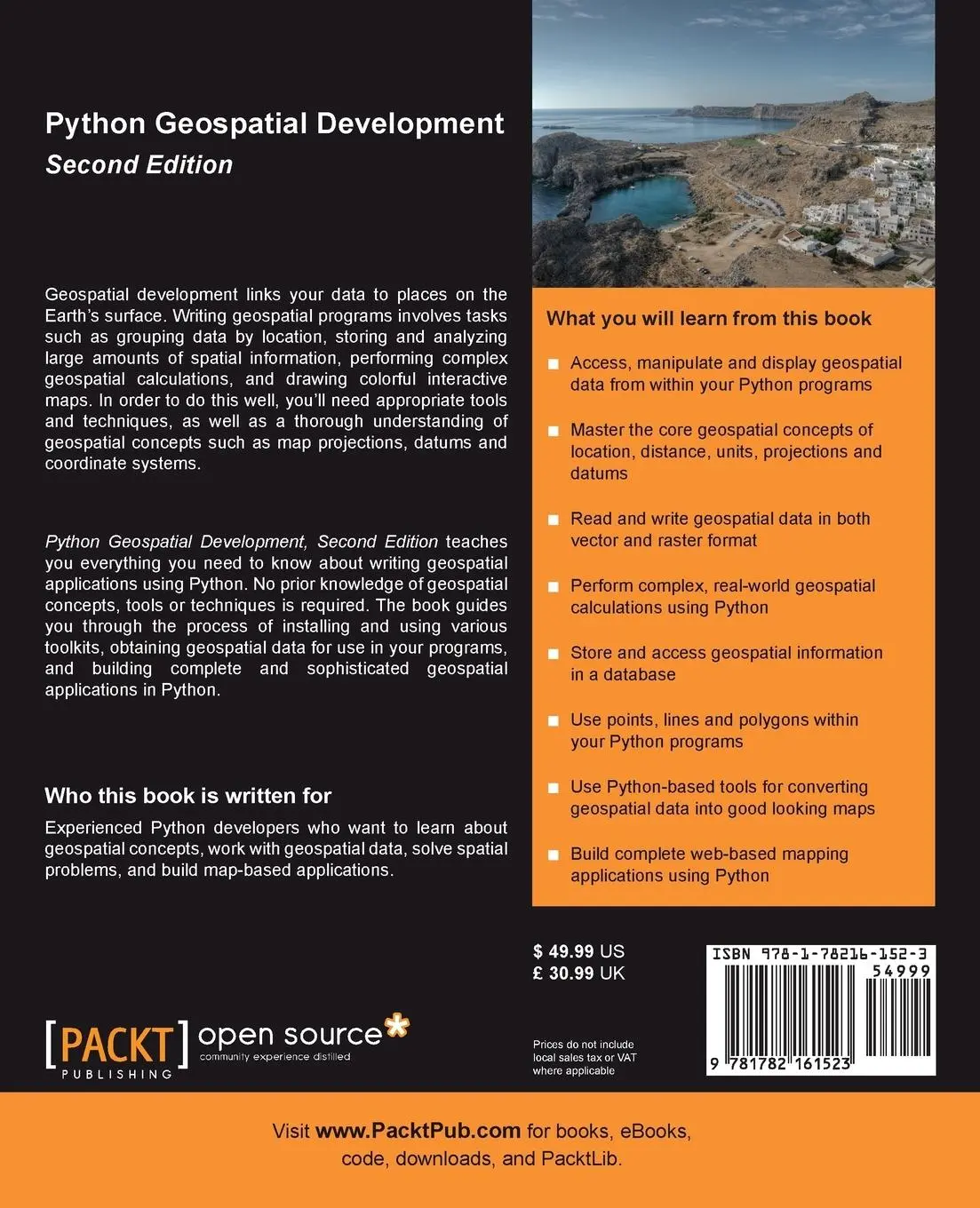 Rückseite: 9781782161523 | Python Geospatial Development, Second Edition | Erik Westra | Buch