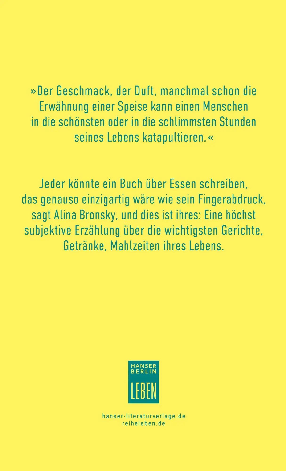 Bild: 9783446281523 | Essen | Alina Bronsky | Buch | Hanser Berlin LEBEN | 112 S. | Deutsch