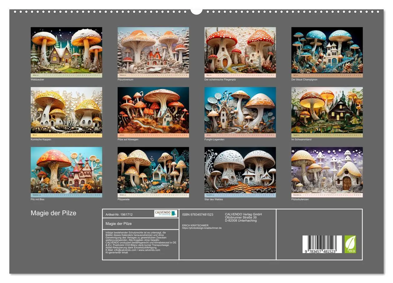 Bild: 9783457481523 | Magie der Pilze (hochwertiger Premium Wandkalender 2026 DIN A2...