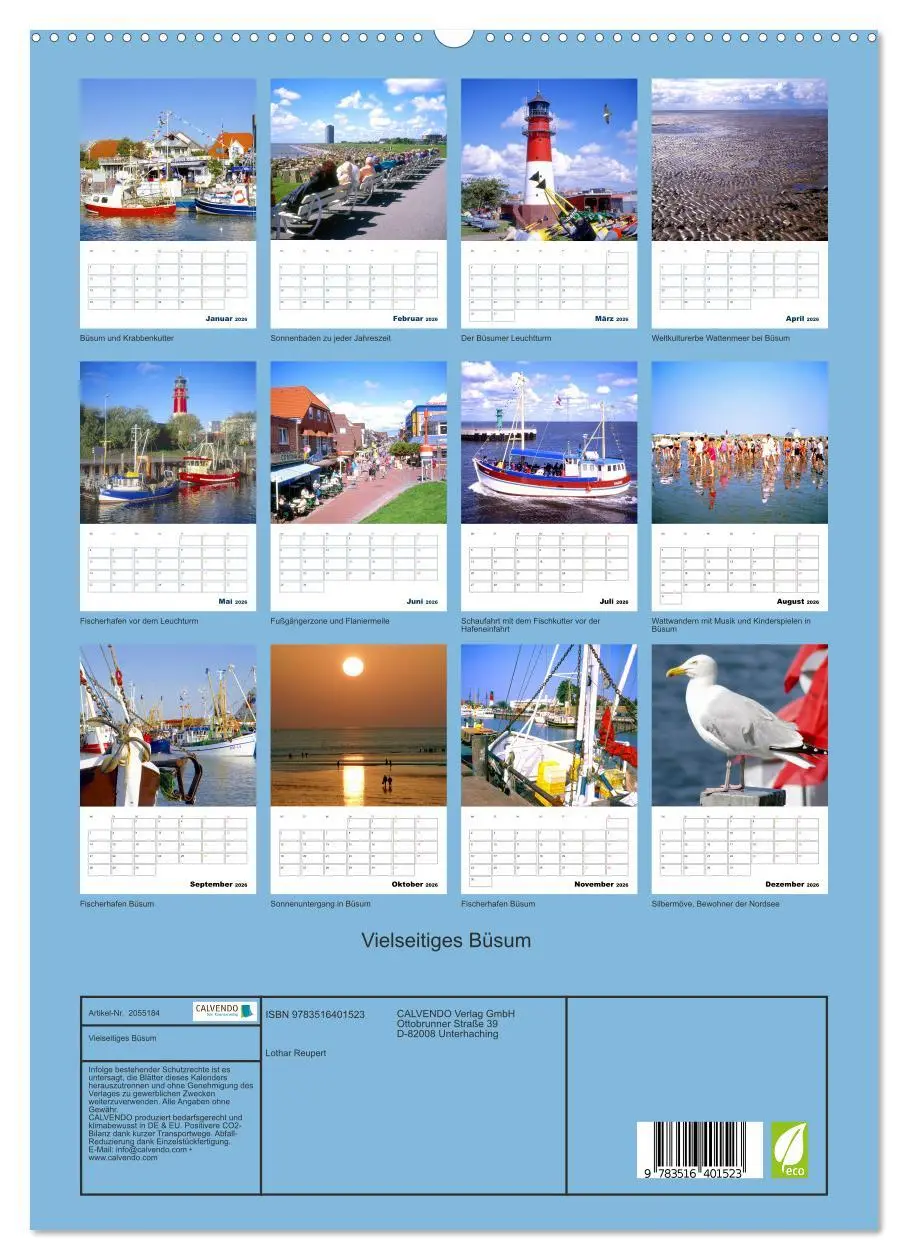 Bild: 9783516401523 | Vielseitiges Büsum (hochwertiger Premium Wandkalender 2026 DIN A2...