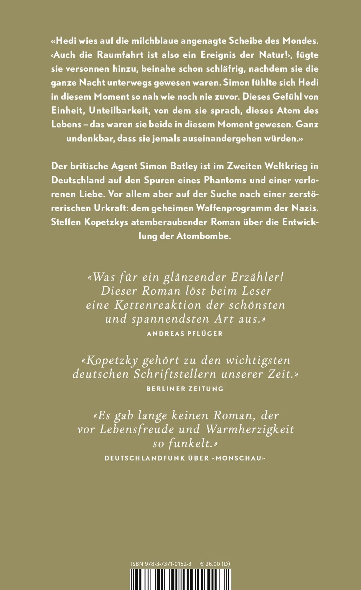 Rückseite: 9783737101523 | Atom | Steffen Kopetzky | Buch | 416 S. | Deutsch | 2025