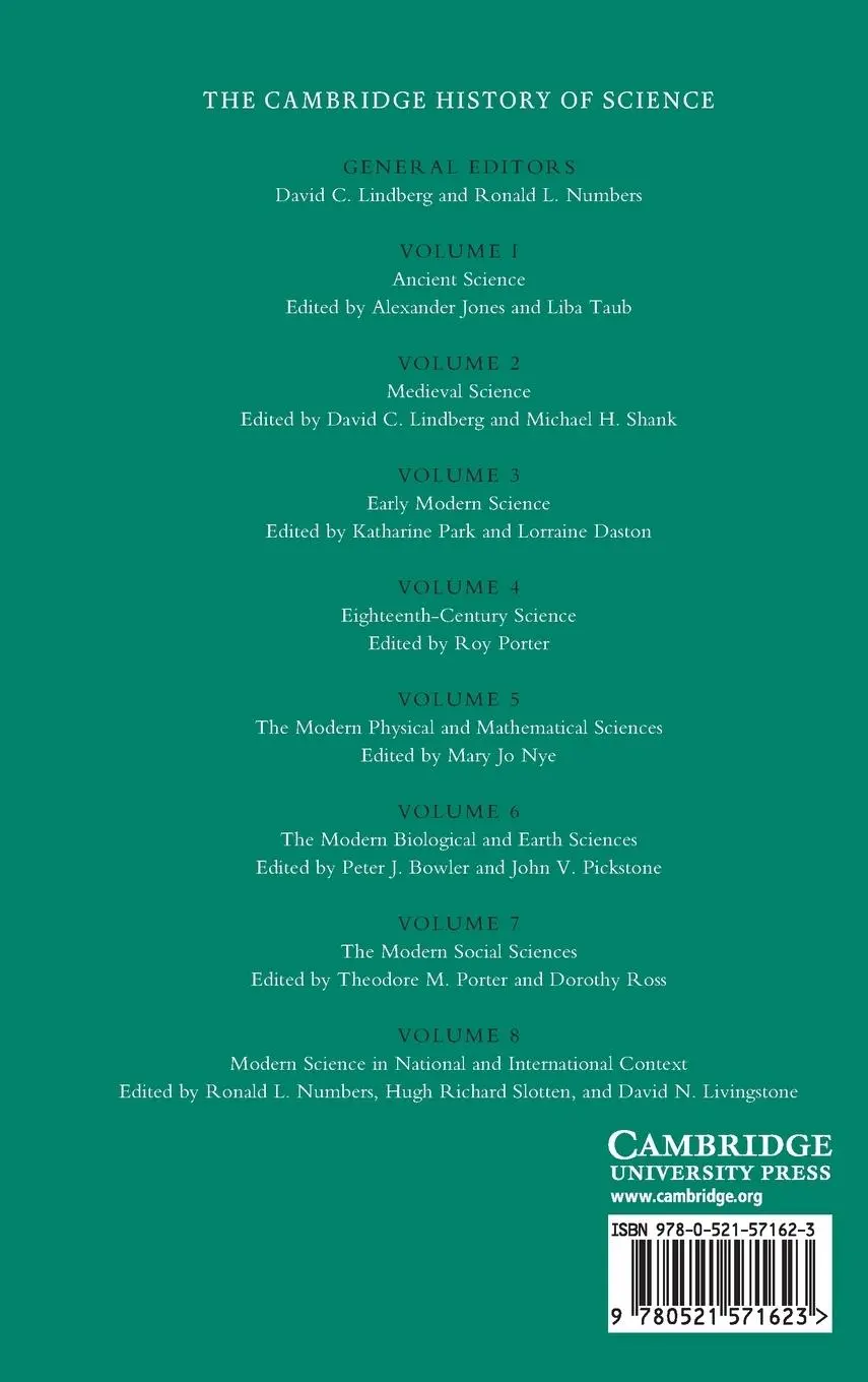 Rückseite: 9780521571623 | The Cambridge History of Science | Alexander Jones (u. a.) | Buch