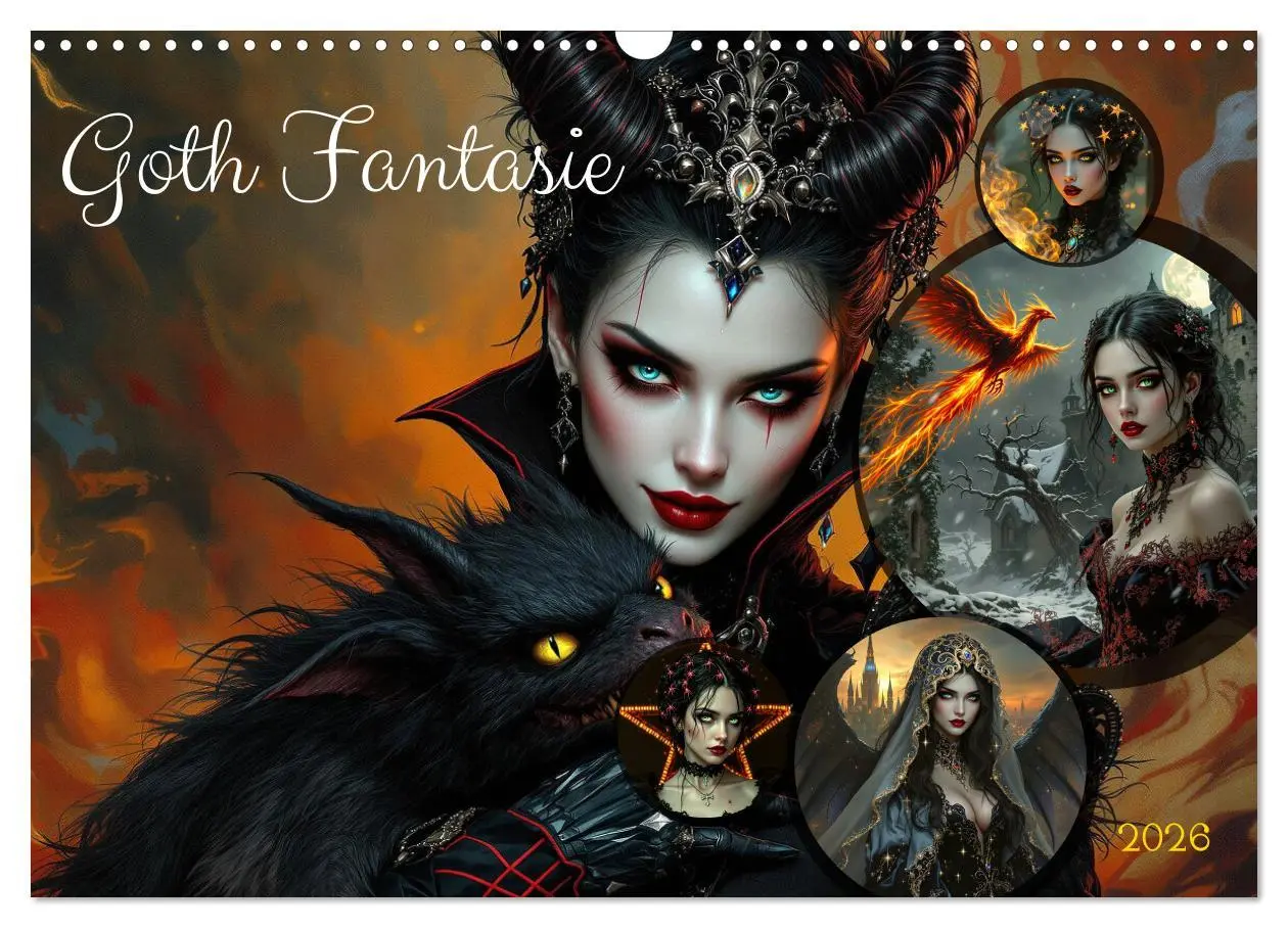 Cover: 9783457301623 | Goth Fantasie (Wandkalender 2026 DIN A3 quer), CALVENDO Monatskalender
