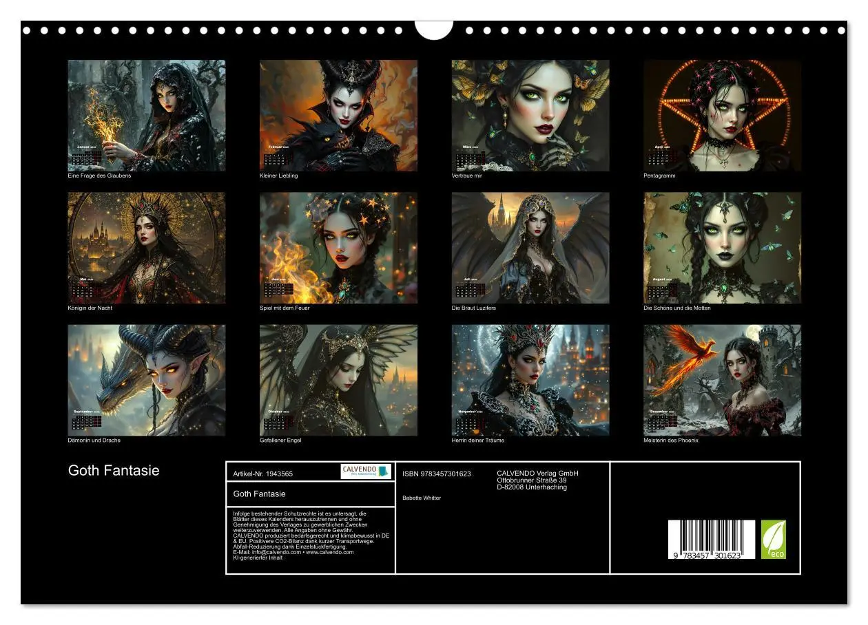 Bild: 9783457301623 | Goth Fantasie (Wandkalender 2026 DIN A3 quer), CALVENDO Monatskalender
