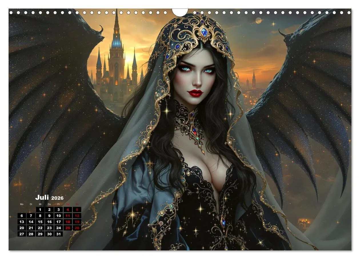 Bild: 9783457301623 | Goth Fantasie (Wandkalender 2026 DIN A3 quer), CALVENDO Monatskalender