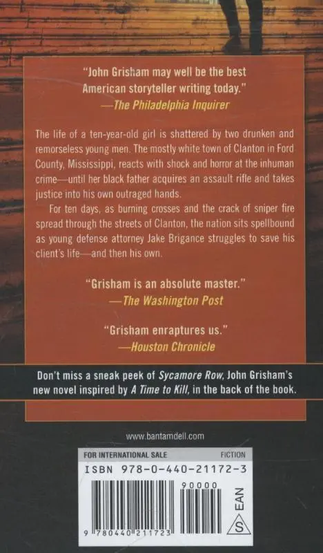 Rückseite: 9780440211723 | A Time to Kill | John Grisham | Taschenbuch | Jake Brigance | 515 S.