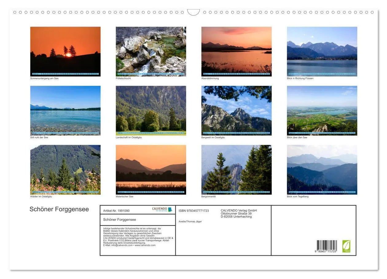 Bild: 9783457771723 | Schöner Forggensee (Wandkalender 2026 DIN A2 quer), CALVENDO...