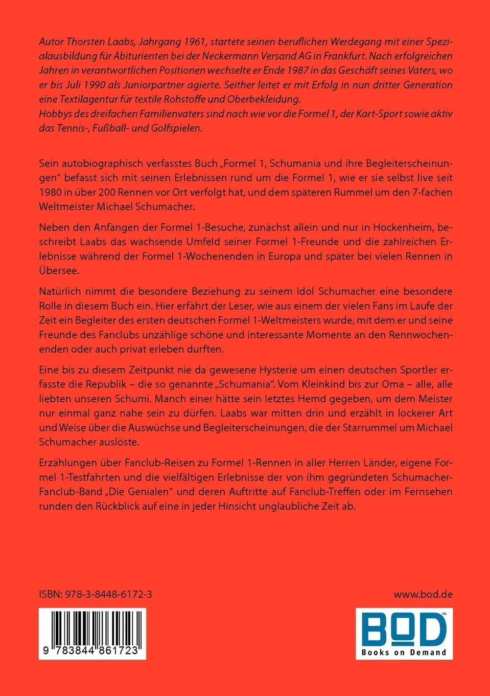 Rückseite: 9783844861723 | Formel 1, Schumania und ihre Begleiterscheinungen | Thorsten Laabs