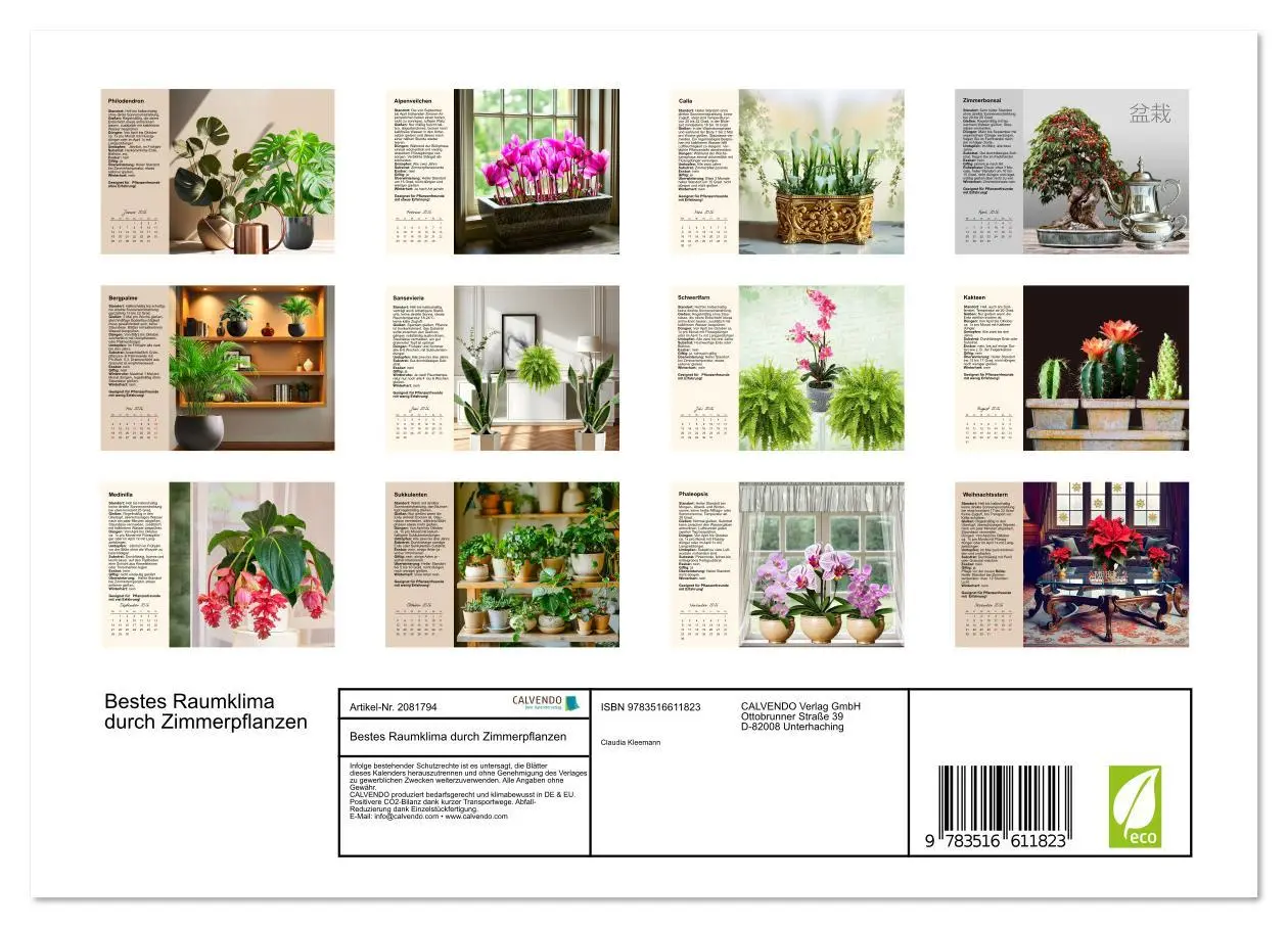 Bild: 9783516611823 | Bestes Raumklima durch Zimmerpflanzen (Wandkalender 2026 DIN A4...