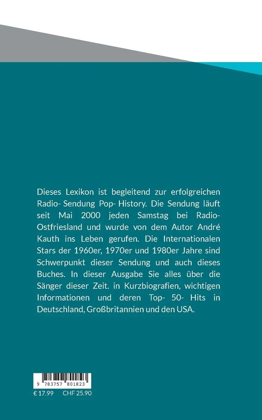 Rückseite: 9783757801823 | Pop-History Band 4 | Sänger | André Kauth | Taschenbuch | 608 S.
