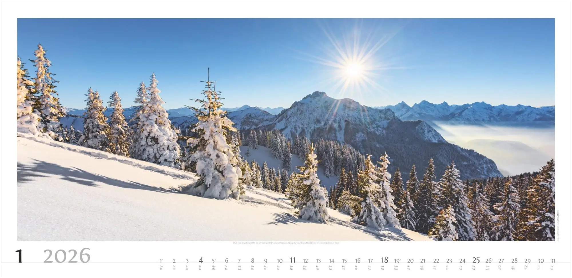 Bild: 9783839901823 | Alpenpanorama Kalender 2026 | Cornelia Dörr | Kalender | Spiralbindung
