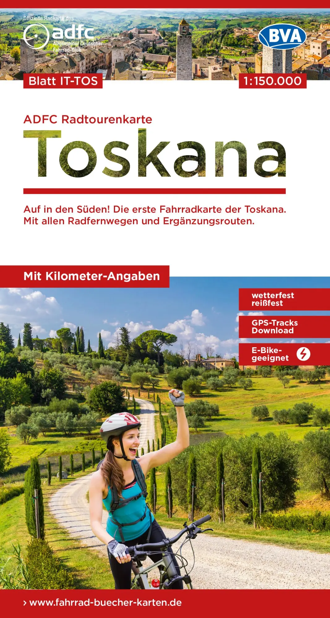 Cover: 9783969901823 | ADFC-Radtourenkarte IT-TOS Toskana 1:150.000, reiß- und wetterfest,...