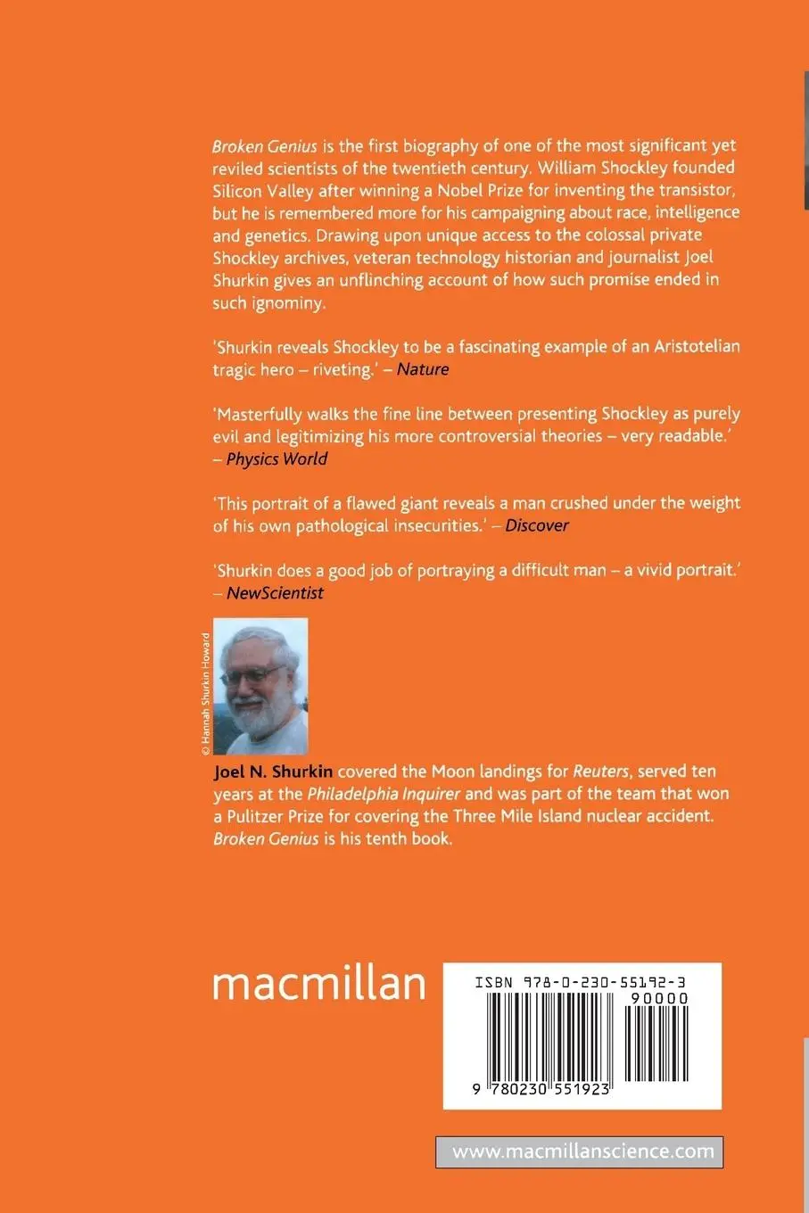 Rückseite: 9780230551923 | Broken Genius | J. Shurkin | Taschenbuch | ix | Englisch | 2006