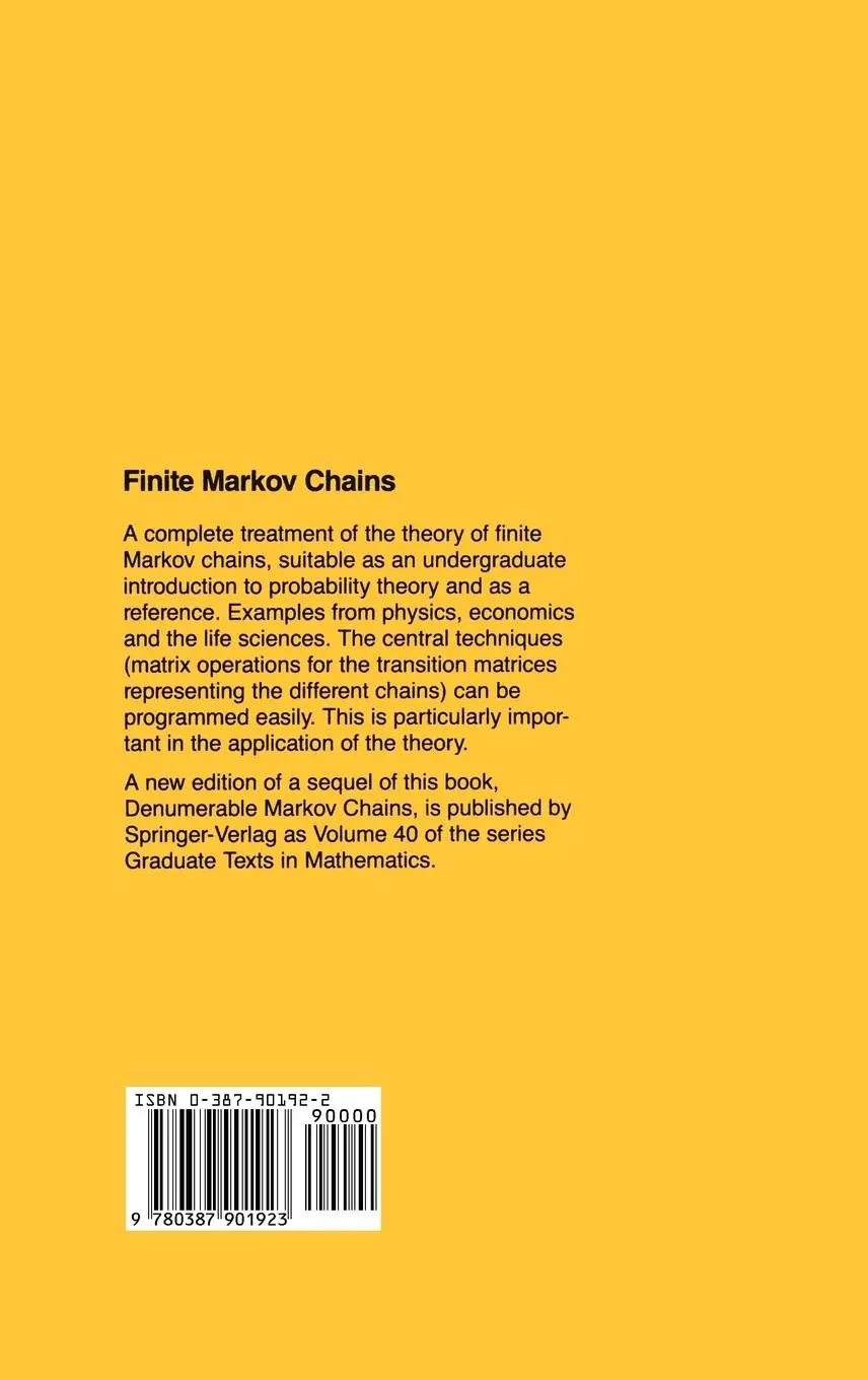 Rückseite: 9780387901923 | Finite Markov Chains | J. Laurie Snell (u. a.) | Buch | xii | Englisch