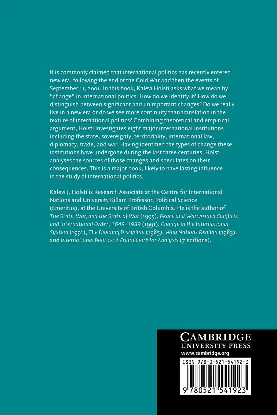 Rückseite: 9780521541923 | Taming the Sovereigns | Institutional Change in International Politics