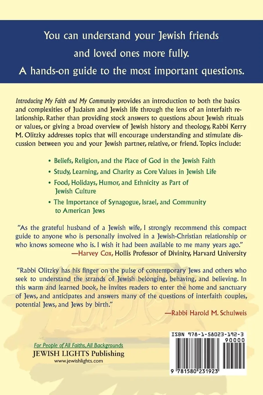 Rückseite: 9781580231923 | Introducing My Faith and My Community | Rabbi Kerry M. Olitzky | Buch