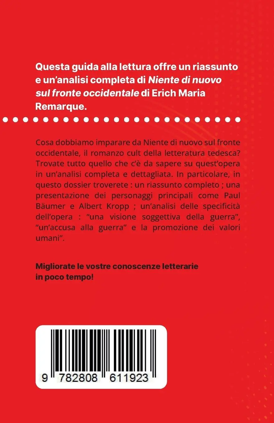Rückseite: 9782808611923 | Niente di nuovo sul fronte occidentale di Erich Maria Remarque...