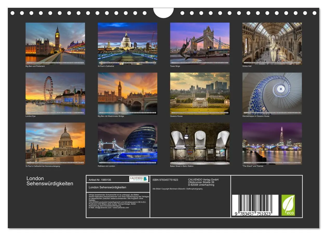 Bild: 9783457751923 | London Sehenswürdigkeiten (Wandkalender 2026 DIN A4 quer), CALVENDO...
