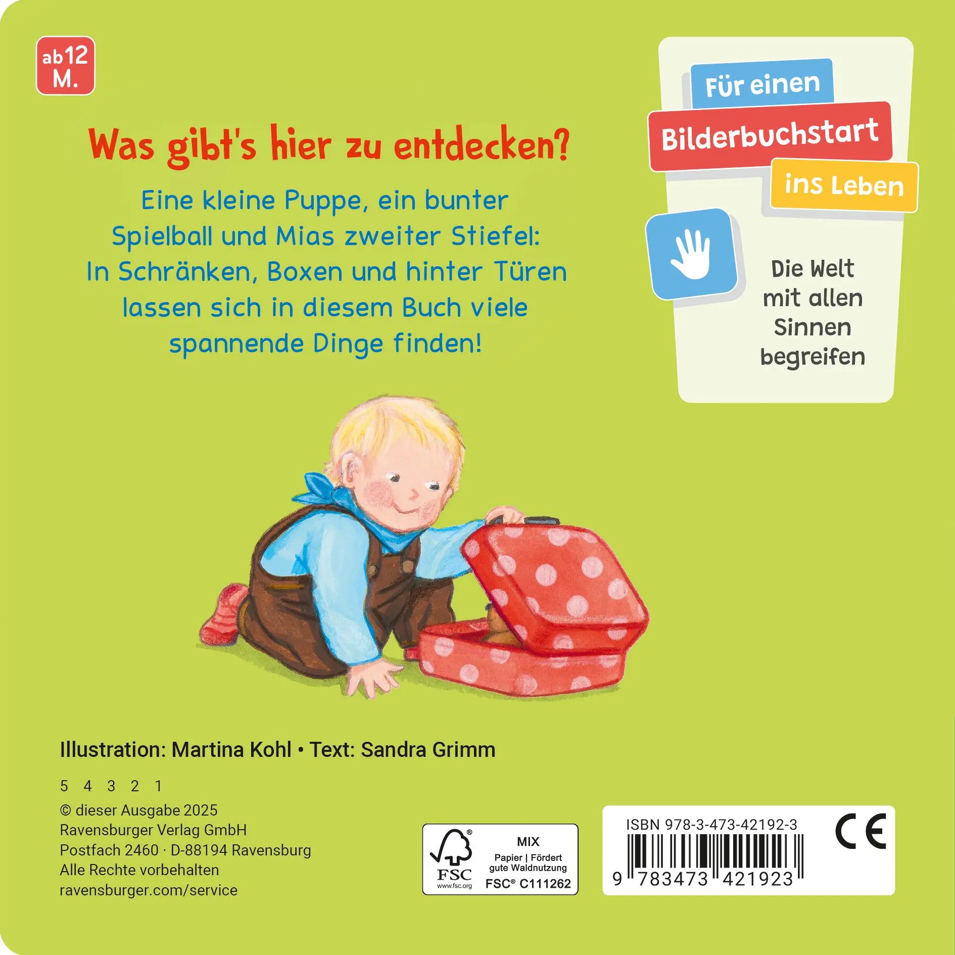 Rückseite: 9783473421923 | Mach mal auf und schau mal rein! | Sandra Grimm | Buch | 12 S. | 2025