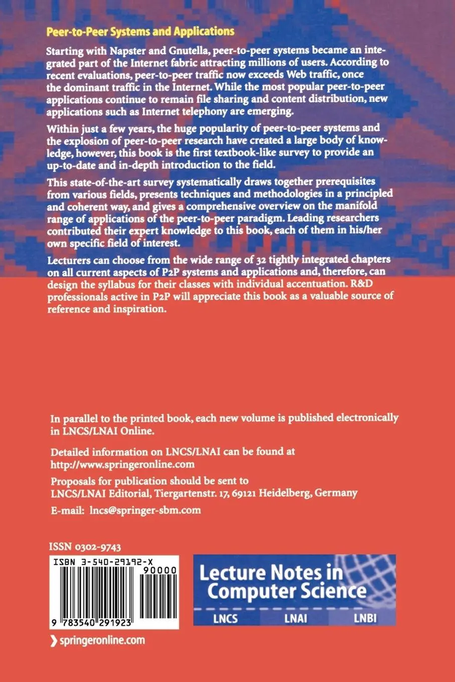 Rückseite: 9783540291923 | Peer-to-Peer Systems and Applications | Klaus Wehrle (u. a.) | Buch