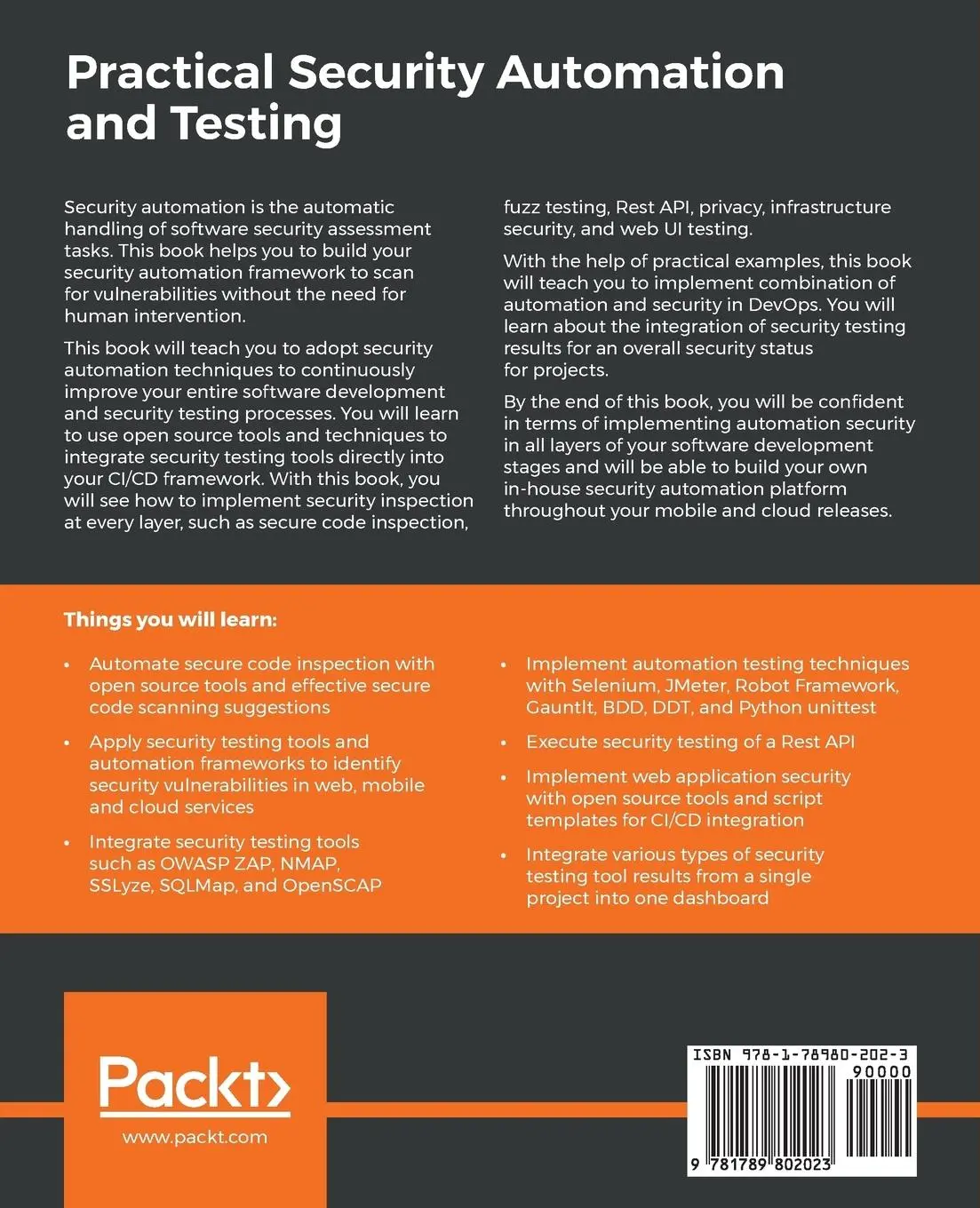 Rückseite: 9781789802023 | Practical Security Automation | Tony Hsu | Taschenbuch | Englisch