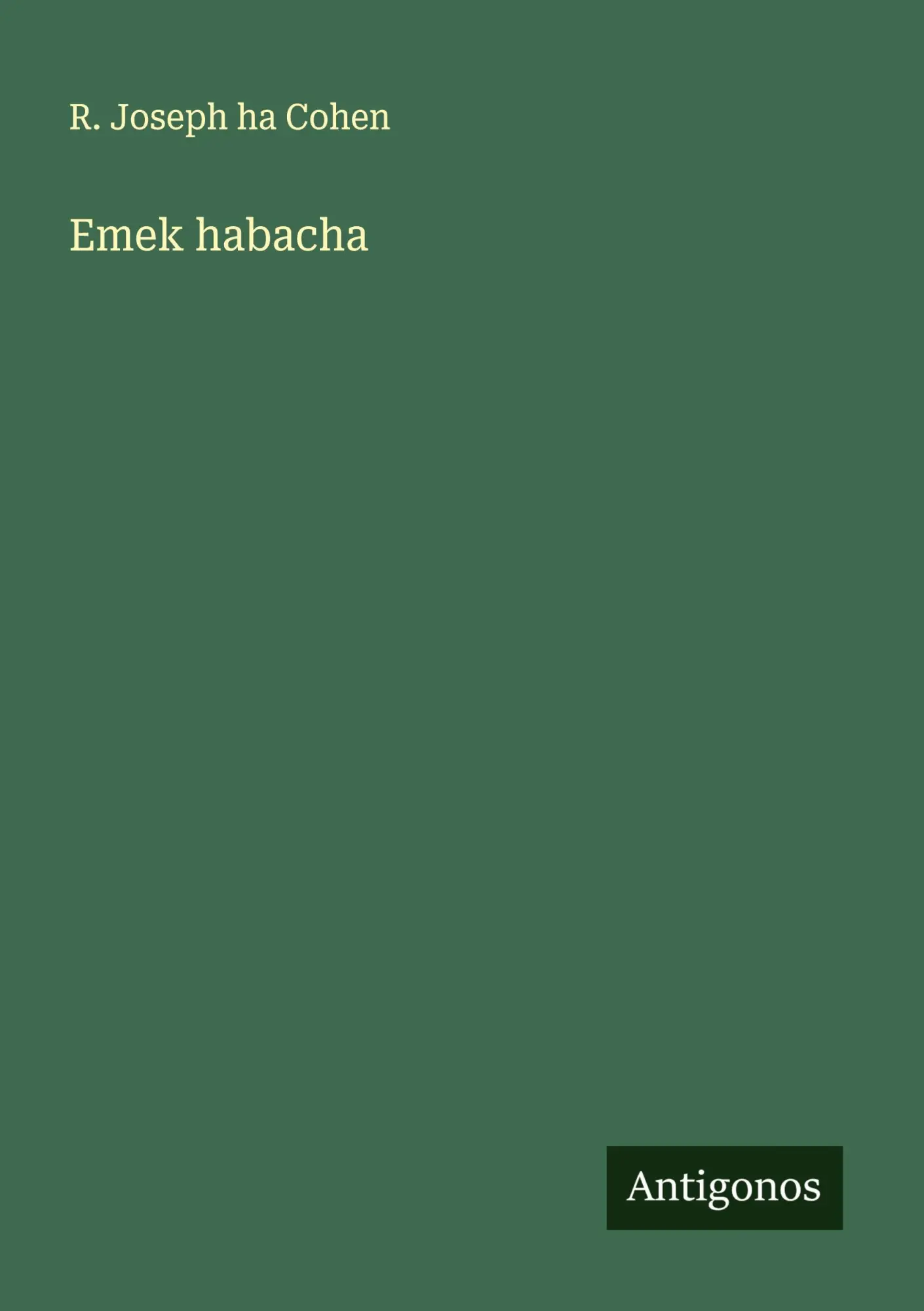 Cover: 9783563192023 | Emek habacha | R. Joseph Ha Cohen | Taschenbuch | Deutsch | 2025