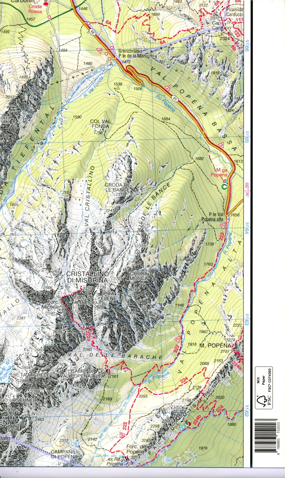 Bild: 9788883152023 | Parco Naturale Fanes-Sennes | Tabacco Wanderkarte | (Land-)Karte