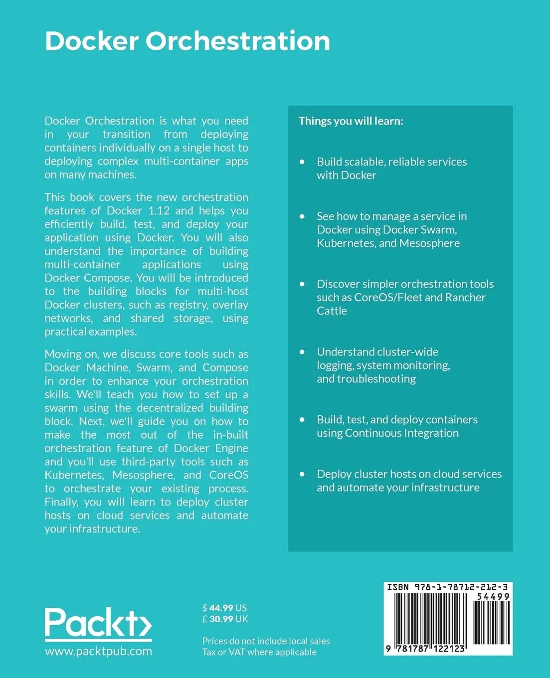 Rückseite: 9781787122123 | Docker Orchestration | Randall Smith | Taschenbuch | Englisch | 2017