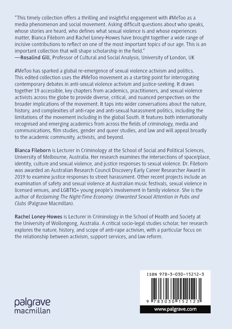 Rückseite: 9783030152123 | #MeToo and the Politics of Social Change | Rachel Loney-Howes (u. a.)