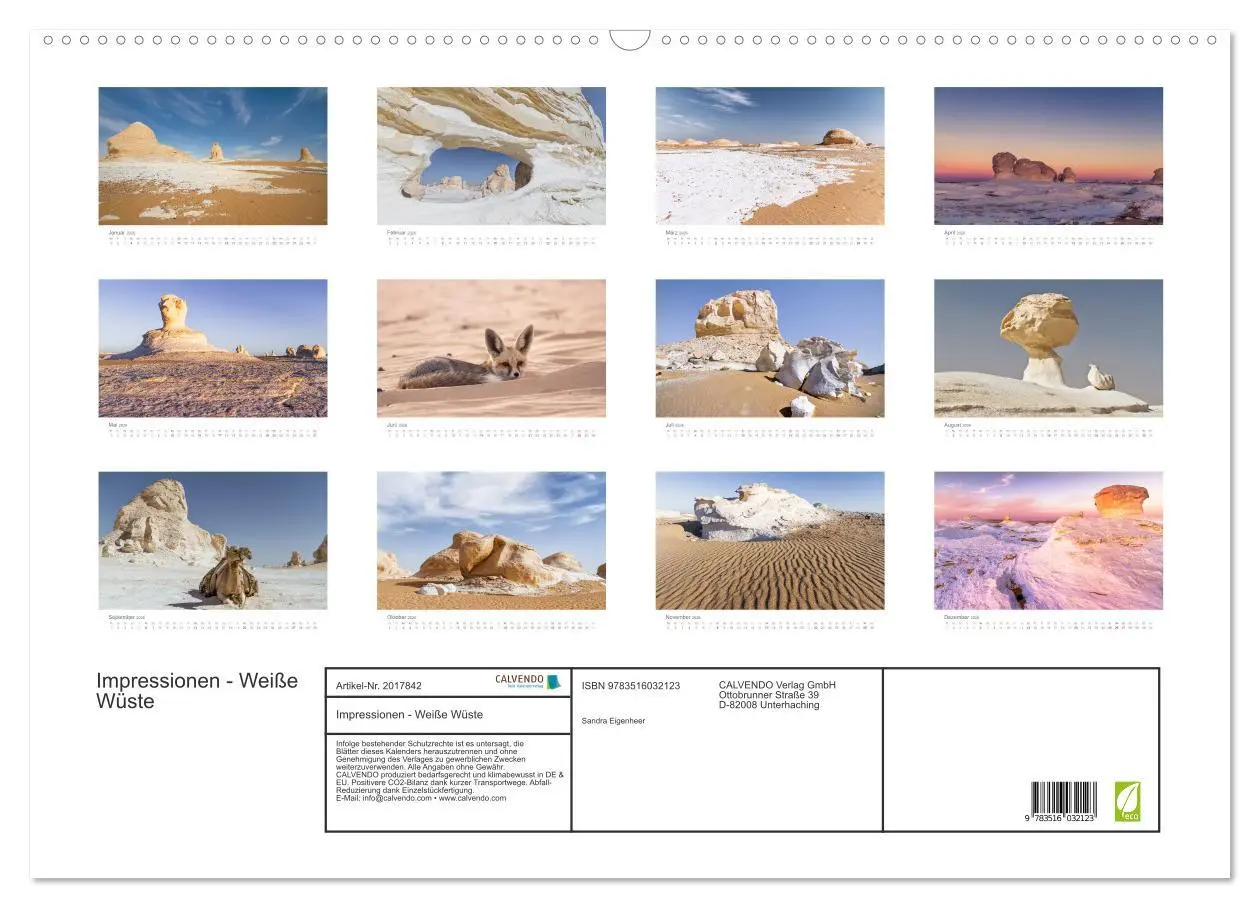 Bild: 9783516032123 | Impressionen - Weiße Wüste (Wandkalender 2026 DIN A2 quer),...