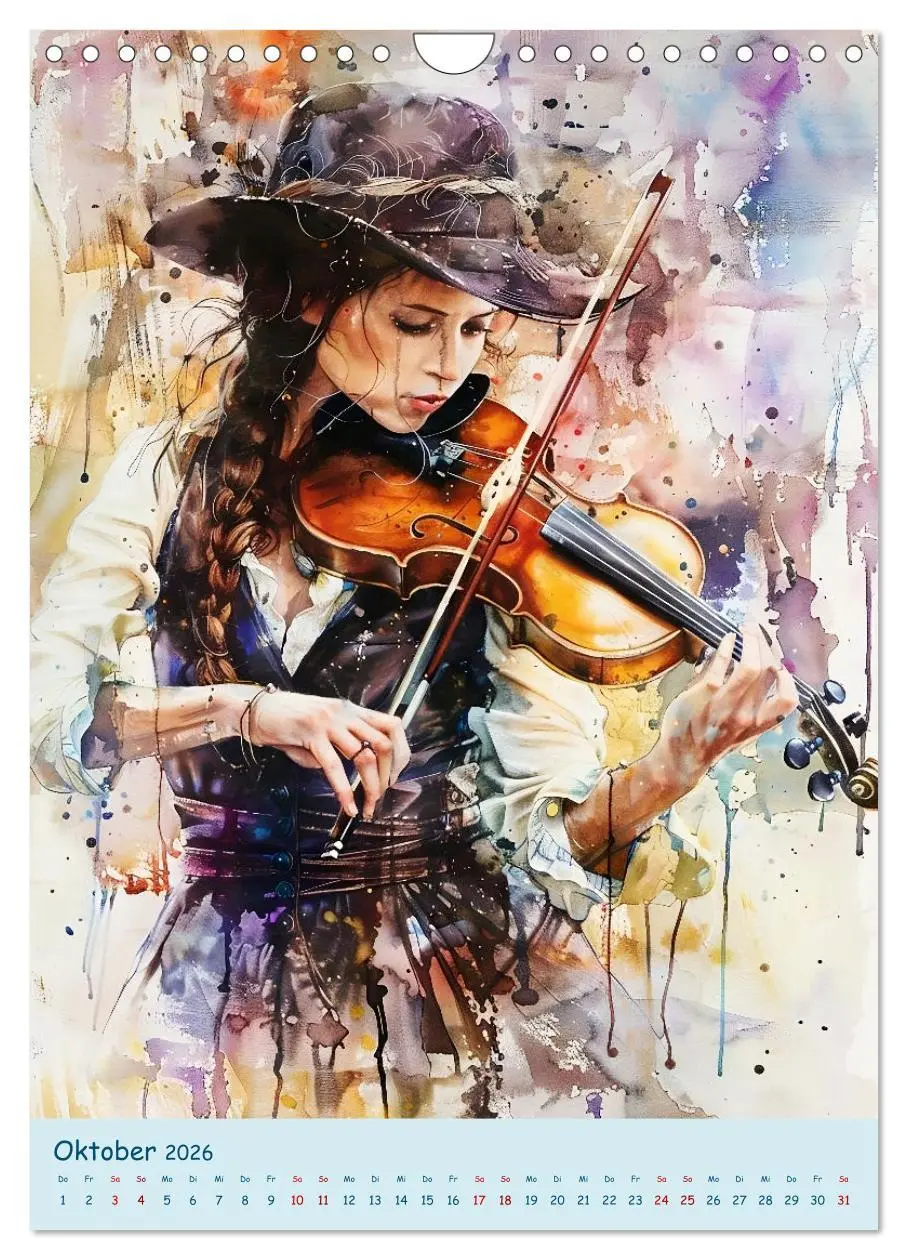Bild: 9783516272123 | Die Farben der Musik (Wandkalender 2026 DIN A4 hoch), CALVENDO...