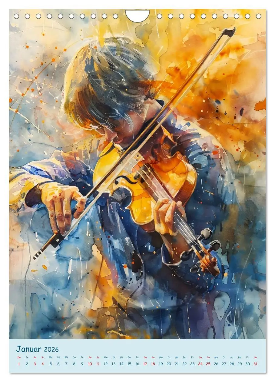 Bild: 9783516272123 | Die Farben der Musik (Wandkalender 2026 DIN A4 hoch), CALVENDO...