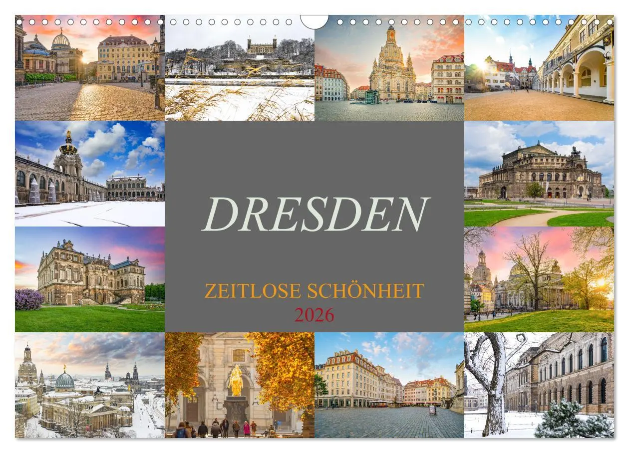 Cover: 9783516412123 | Dresden - zeitlose Schönheit (Wandkalender 2026 DIN A3 quer),...
