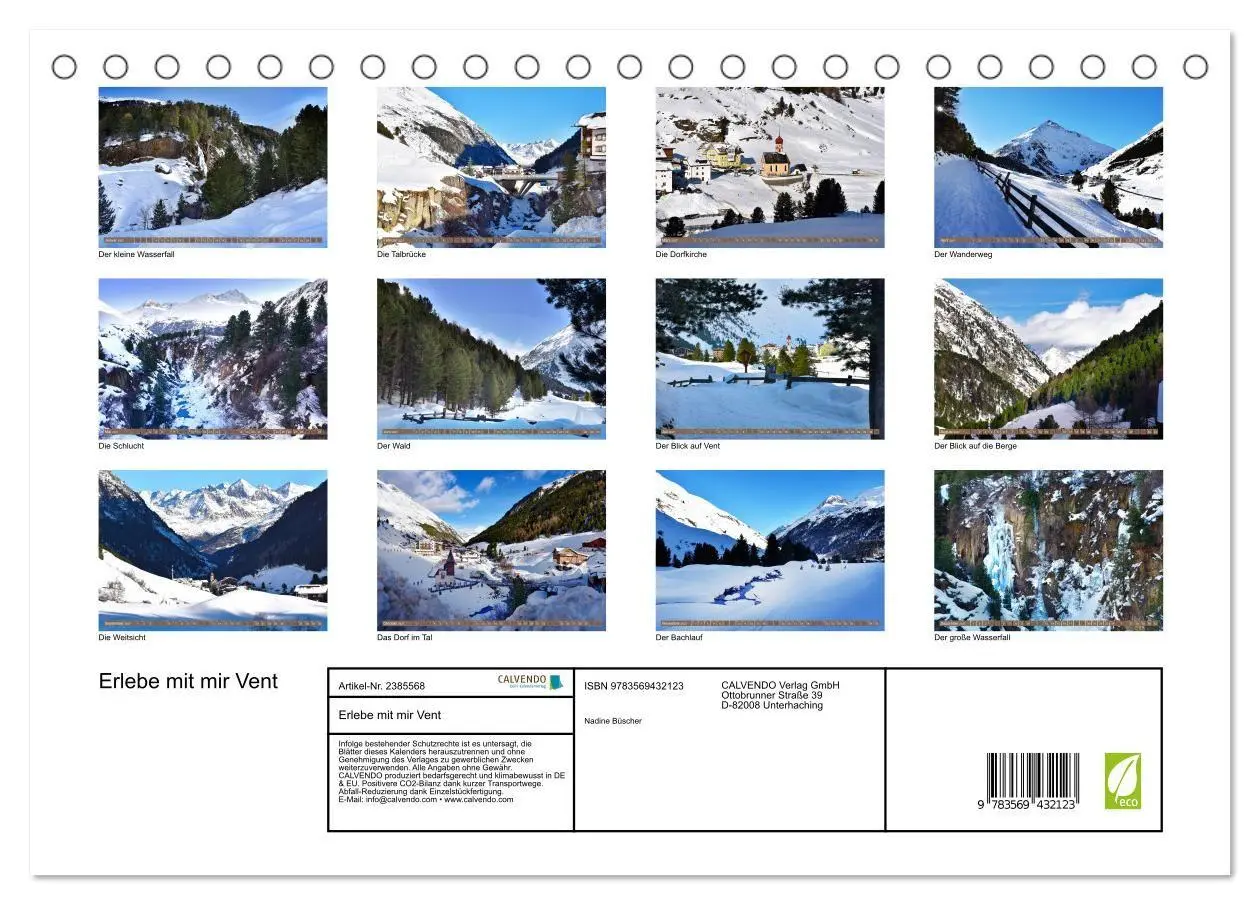 Bild: 9783569432123 | Erlebe mit mir Vent (Tischkalender 2027 DIN A5 quer), CALVENDO...
