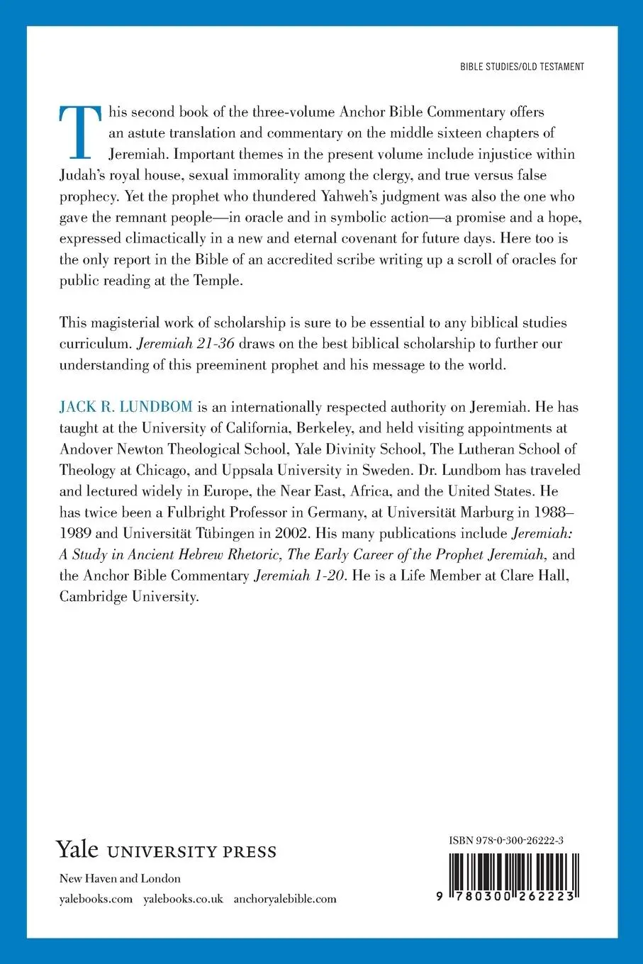 Rückseite: 9780300262223 | Jeremiah 21-36 | Jack R Lundbom | Taschenbuch | Englisch | 2022