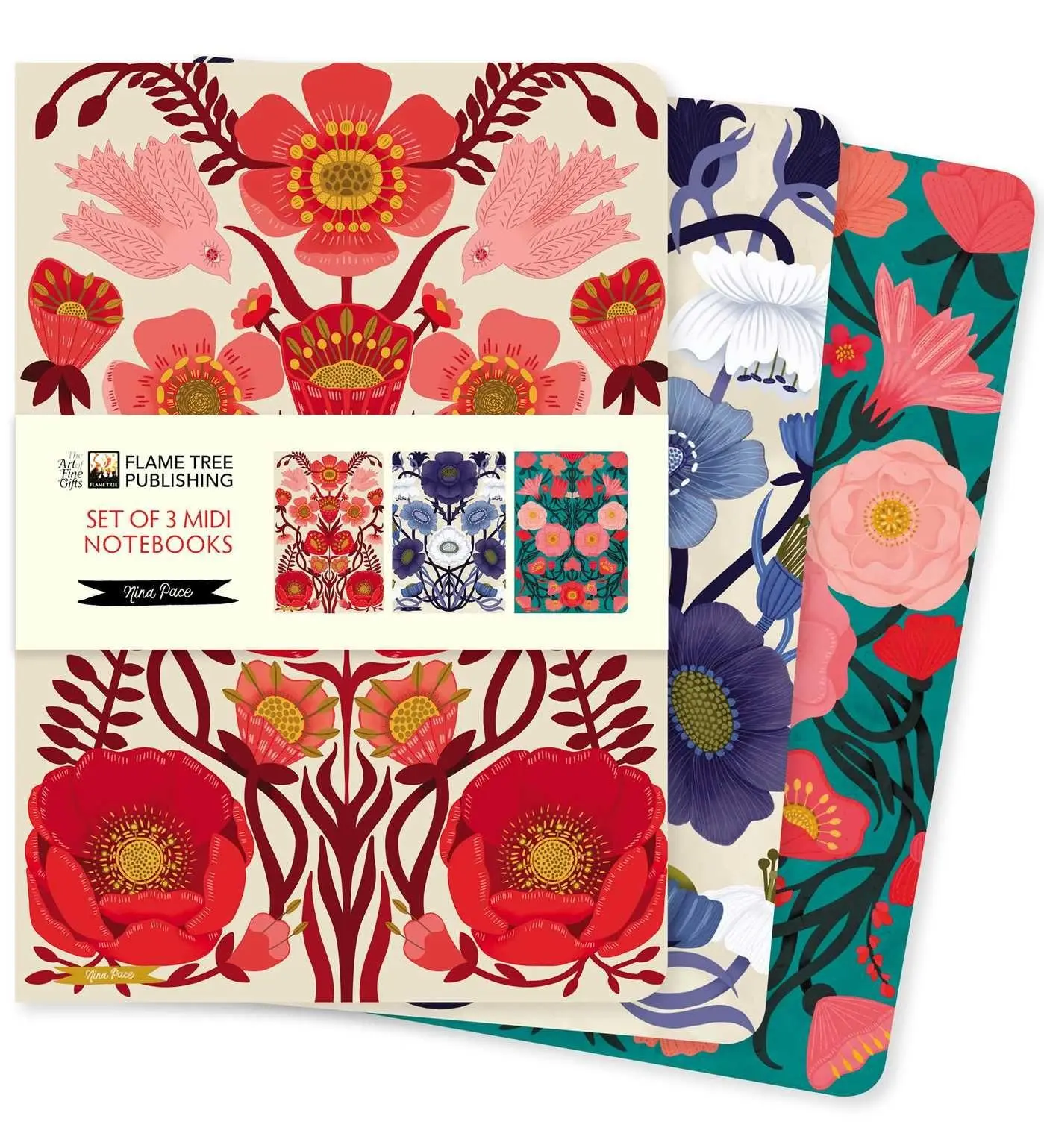 Cover: 9781835622223 | Nina Pace Set of 3 MIDI Notebooks | Flame Tree Publishing | Buch