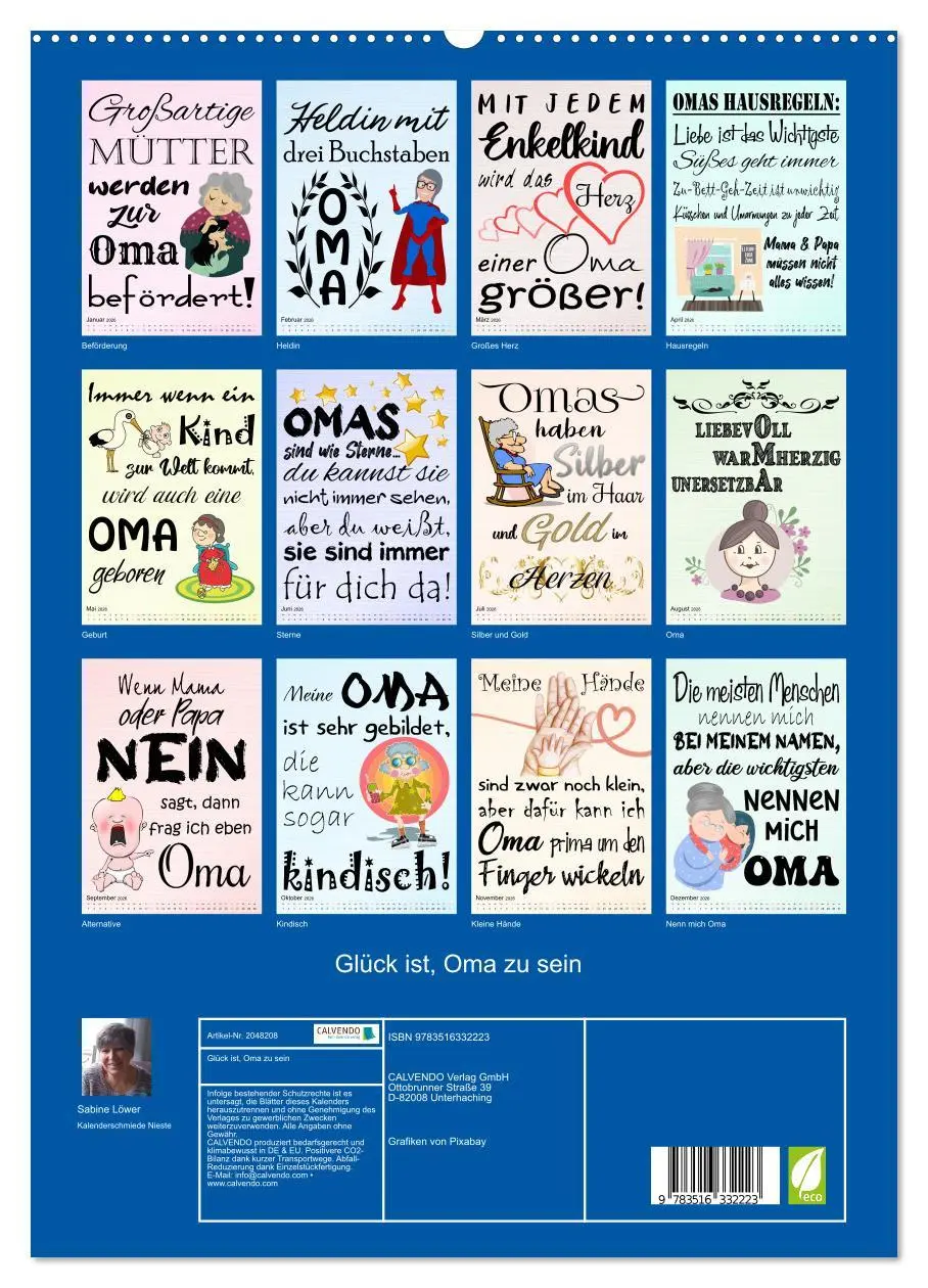 Bild: 9783516332223 | Glück ist, Oma zu sein (hochwertiger Premium Wandkalender 2026 DIN...