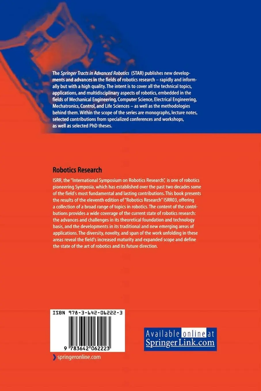 Rückseite: 9783642062223 | Robotics Research | The Eleventh International Symposium | Taschenbuch