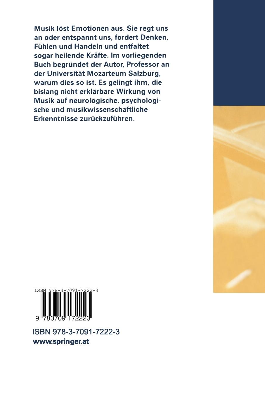 Rückseite: 9783709172223 | Musik und Emotion | Wissenschaftliche Grundlagen des Musik-Erlebens