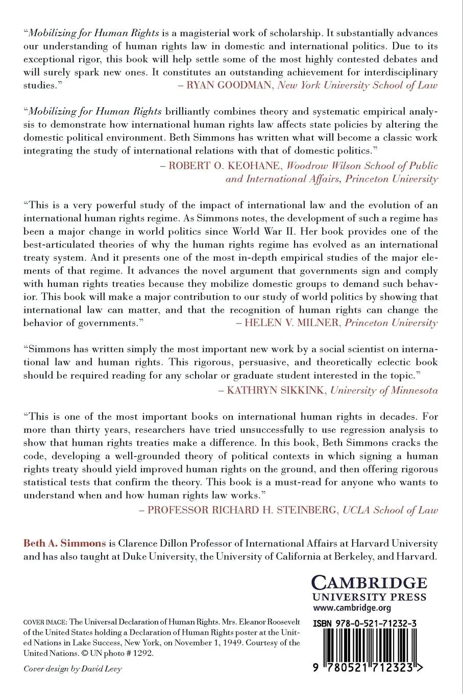 Rückseite: 9780521712323 | Mobilizing for Human Rights | International Law in Domestic Politics