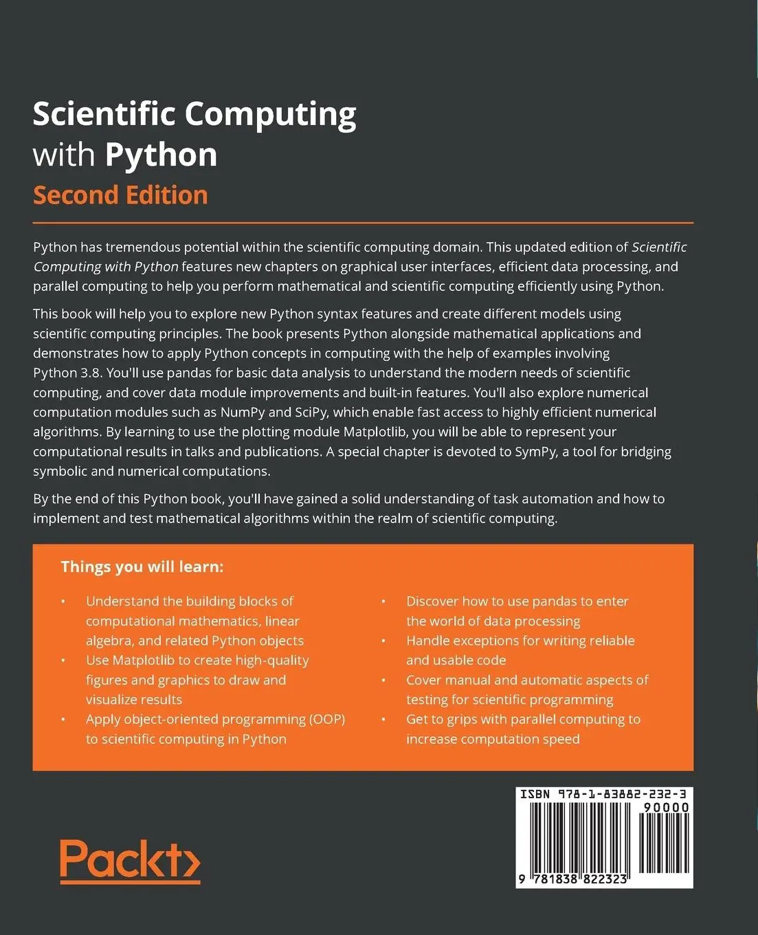 Rückseite: 9781838822323 | Scientific Computing with Python - Second Edition | Führer (u. a.)