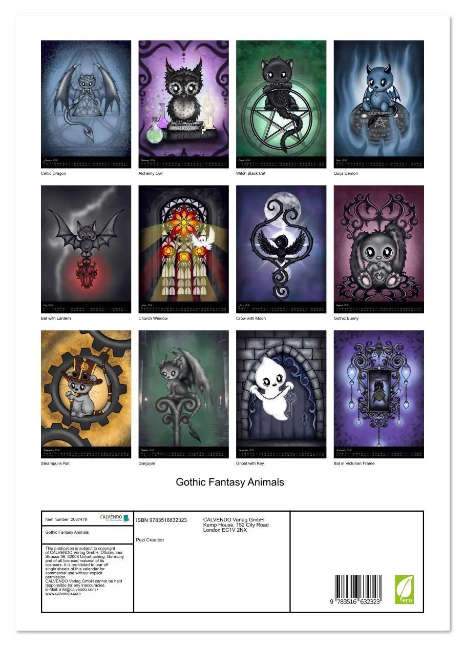 Bild: 9783516632323 | Gothic Fantasy Animals (Wall Calendar 2026 DIN A3 portrait),...
