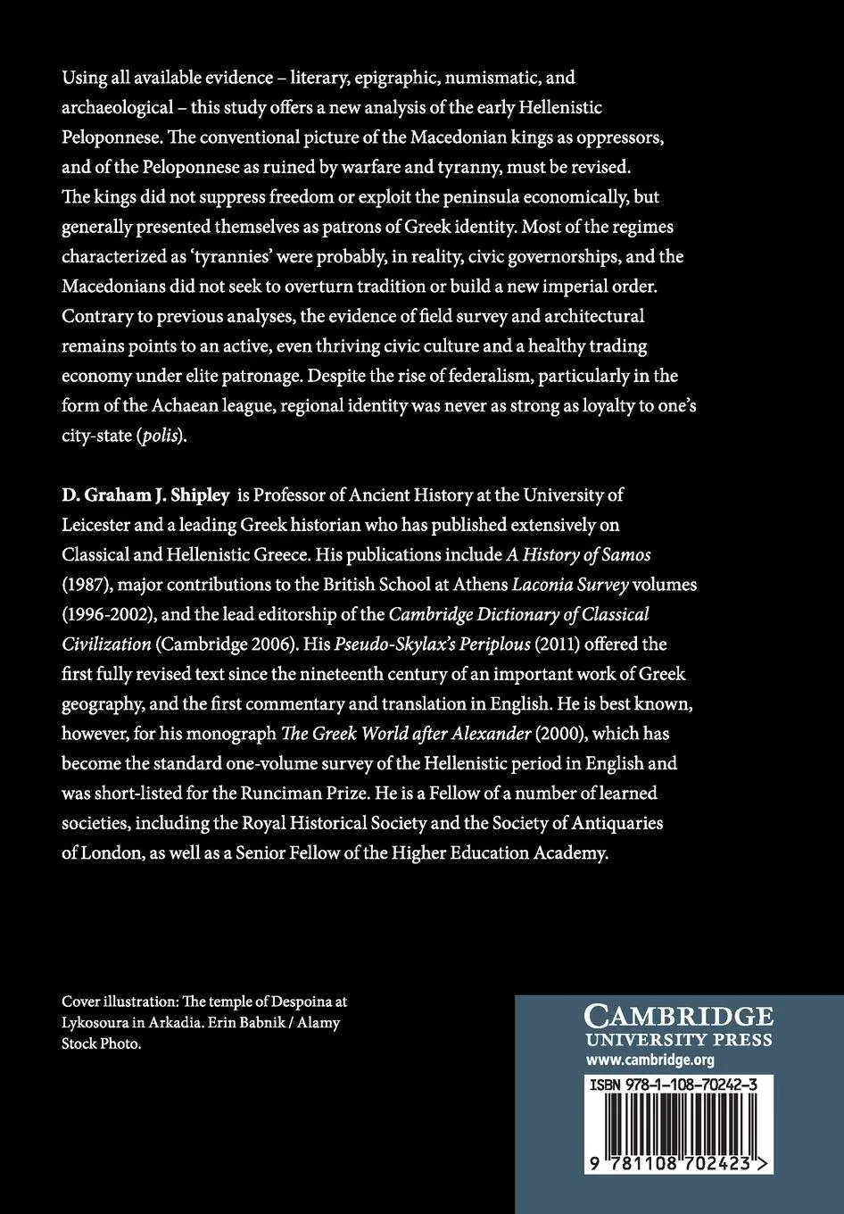Rückseite: 9781108702423 | The Early Hellenistic Peloponnese | D. Graham J. Shipley | Taschenbuch