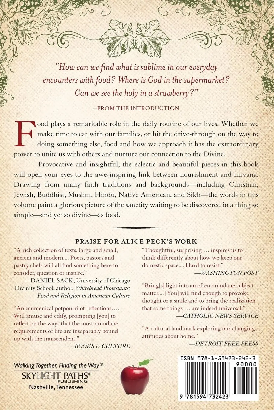 Rückseite: 9781594732423 | Bread, Body, Spirit | Finding the Sacred in Food | Alice Peck | Buch
