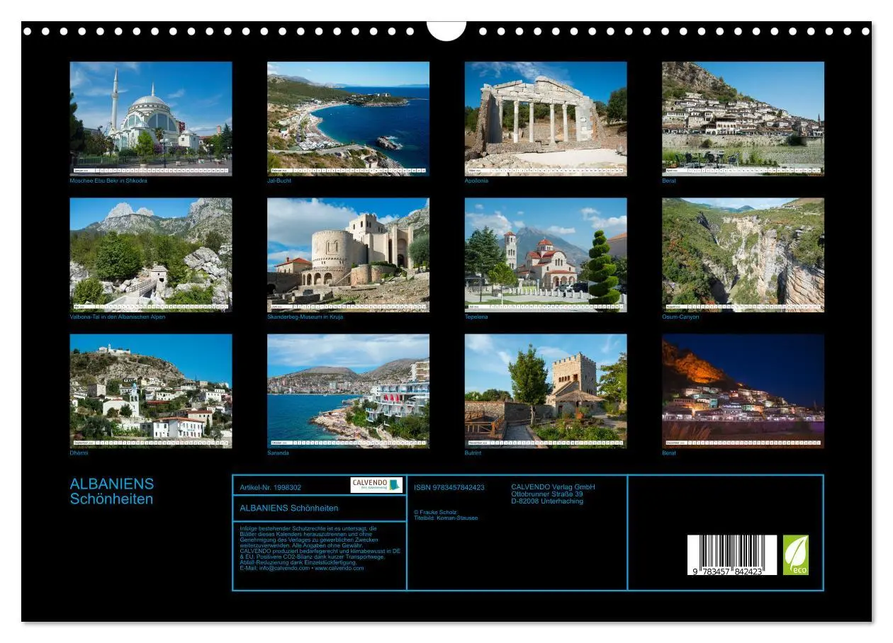 Bild: 9783457842423 | ALBANIENS Schönheiten (Wandkalender 2026 DIN A3 quer), CALVENDO...