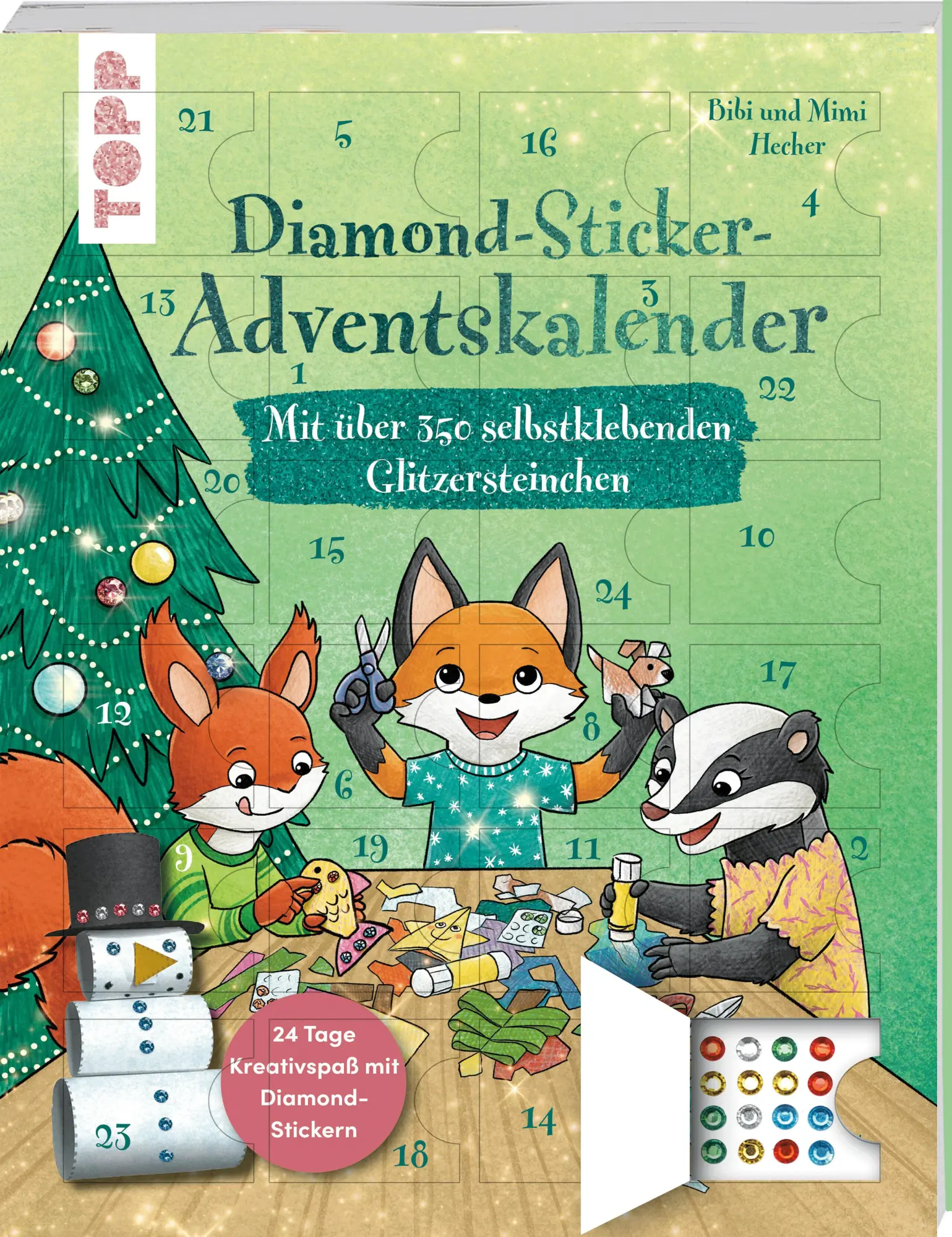 Cover: 9783735892423 | Diamond-Sticker-Adventskalender | Mimi Hecher (u. a.) | Taschenbuch